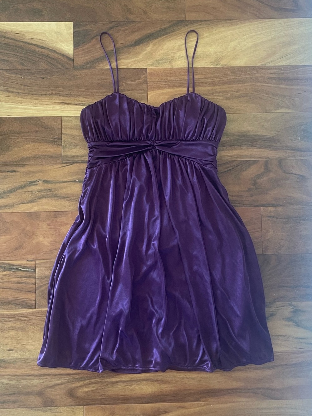 Y2K Le Château Medium Plum Satin Cocktail Dress